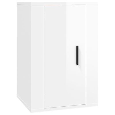 vidaXL Meubles TV muraux 2 pcs Blanc brillant 40x34,5x60 cm