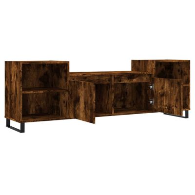 vidaXL Meuble TV Chêne fumé 160x35x55 cm Bois d'ingénierie