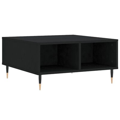 vidaXL Table basse noir 60x60x30 cm bois d'ingénierie
