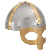 vidaXL Casque de viking de réplique antique pour GN Argenté Acier