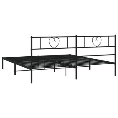 vidaXL Cadre de lit métal sans matelas avec tête de lit noir 183x213cm