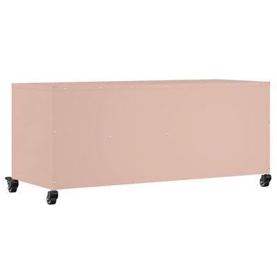 vidaXL Meuble TV rose 100,5x39x43,5 cm acier