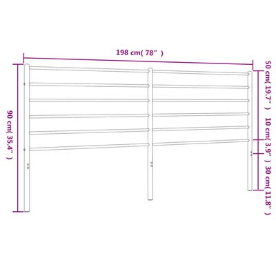 vidaXL Tête de lit métal noir 193 cm