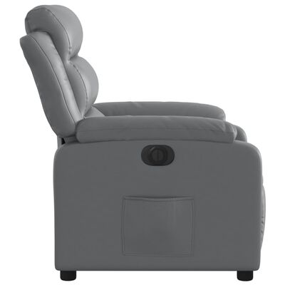 vidaXL Fauteuil inclinable électrique Gris Similicuir