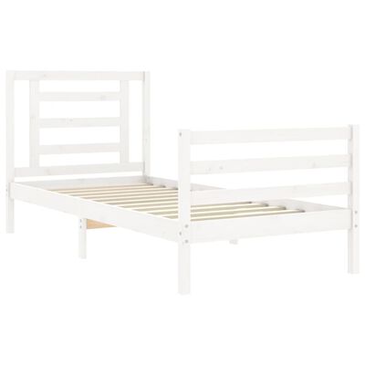 vidaXL Cadre de lit sans matelas blanc 90x200 cm bois massif