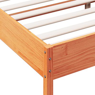 vidaXL Cadre de lit sans matelas cire marron 135x190cm bois pin massif