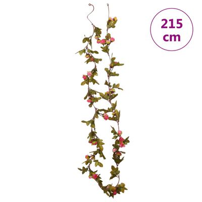 vidaXL Guirlandes de fleurs de Noël 6 pcs rose 215 cm