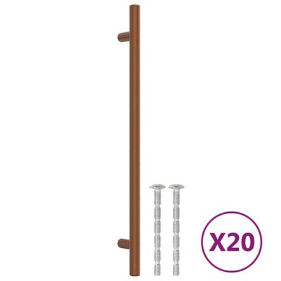 vidaXL Poignées d'armoire 20 pcs bronze 224 mm acier inoxydable