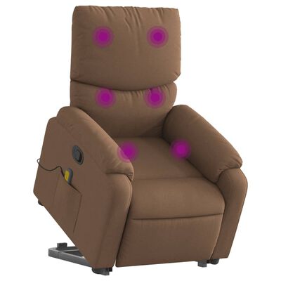 vidaXL Fauteuil de massage inclinable Marron Tissu