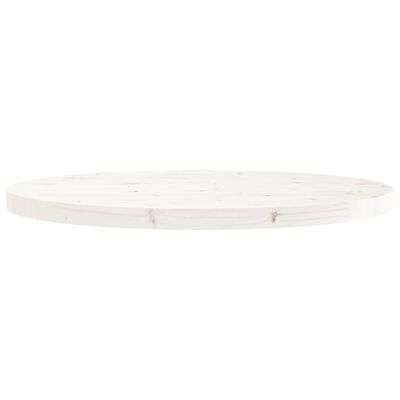 vidaXL Dessus de table rond blanc Ø70x3 cm bois de pin massif