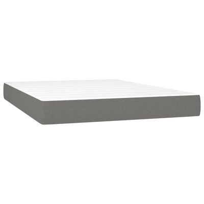 vidaXL Sommier à lattes de lit avec matelas Gris foncé 140x190cm Tissu