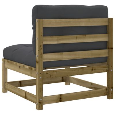 vidaXL Salon de jardin 6 pcs avec coussins bois de pin imprégné