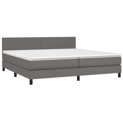 vidaXL Sommier à lattes de lit avec matelas et LED Gris 200x200 cm