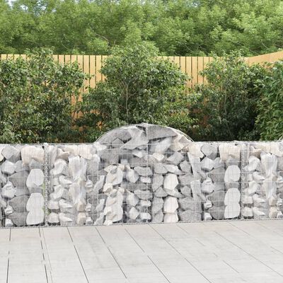 vidaXL Paniers à gabions arqués 9 pcs 200x30x80/100 cm Fer galvanisé