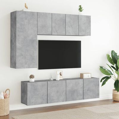 vidaXL Meubles TV muraux 2 pcs gris béton 60x30x41 cm