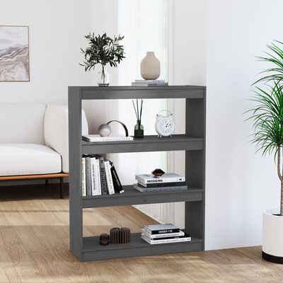 vidaXL Bibliothèque/Séparateur de pièce Gris 80x30x103,5 cm Pin massif