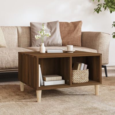 vidaXL Table basse Chêne marron 60x50x36,5 cm Bois d'ingénierie