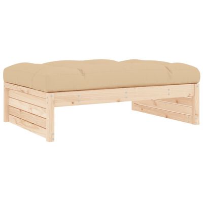 vidaXL Salon de jardin 4 pcs avec coussins bois massif