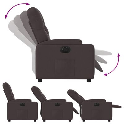 vidaXL Fauteuil inclinable électrique Marron foncé Tissu