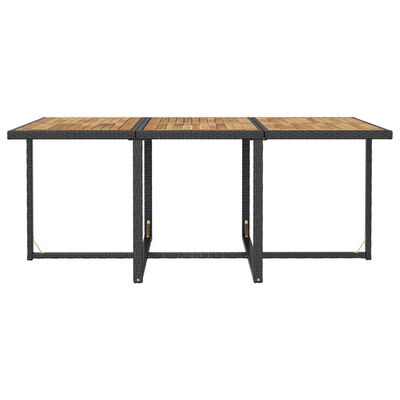 vidaXL Ensemble à manger d'extérieur 11pcs Rotin et bois d'acacia Noir