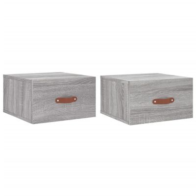 vidaXL Tables de chevet murales 2 pcs sonoma gris 35x35x20 cm