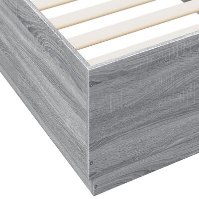 vidaXL Cadre de lit sonoma gris 100x200 cm bois d'ingénierie