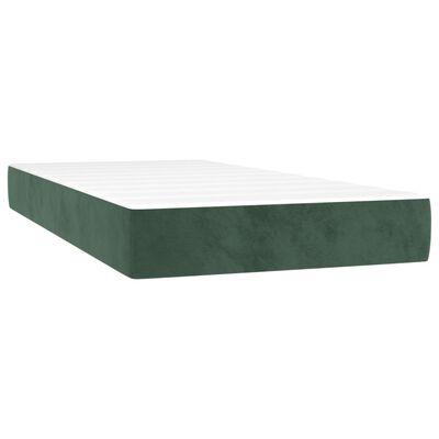 vidaXL Sommier à lattes de lit matelas LED Vert foncé 90x190cm Velours