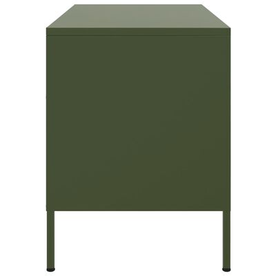 vidaXL Meuble TV vert olive 68x39x50,5 cm acier