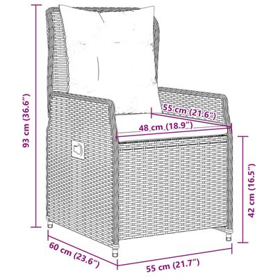 vidaXL Ensemble à manger de jardin avec coussins 5pcs Beige poly rotin