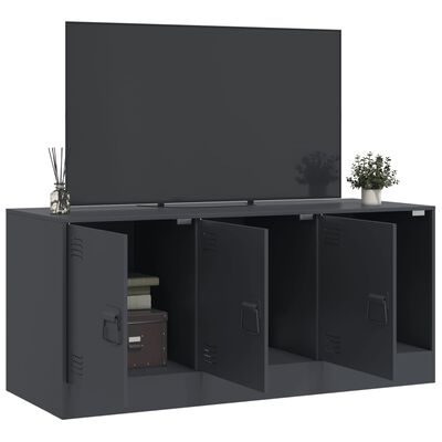 vidaXL Meuble TV anthracite 99x39x44 cm acier