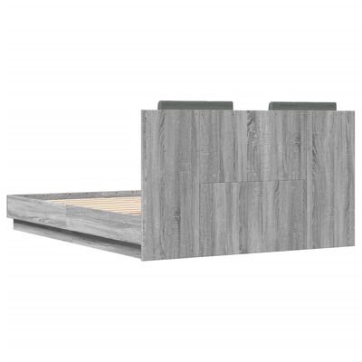 vidaXL Cadre de lit sans matelas sonoma gris 135x190 cm