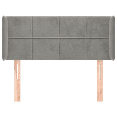 vidaXL Tête de lit avec oreilles Gris clair 103x16x78/88 cm Velours