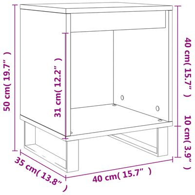 vidaXL Table de chevet sonoma gris 40x35x50 cm bois d’ingénierie