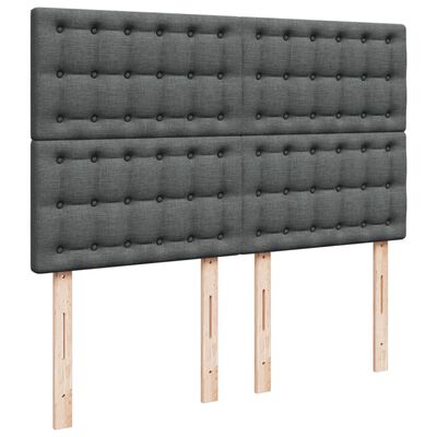 vidaXL Sommier à lattes de lit avec matelas Gris foncé 140x200cm Tissu