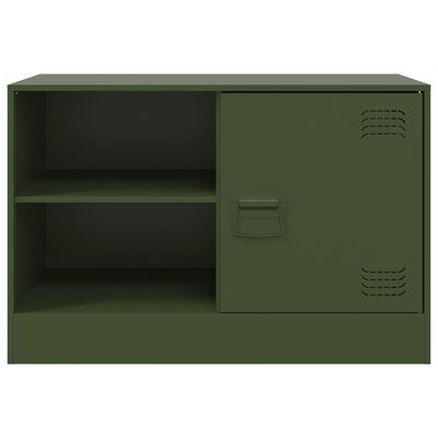 vidaXL Meuble TV vert olive 67x39x44 cm acier