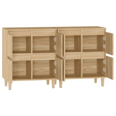 vidaXL Buffets 2 pcs chêne sonoma 60x35x70 cm bois d'ingénierie