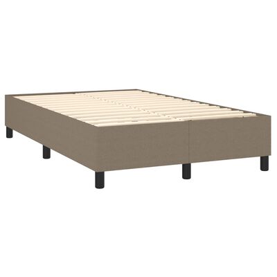 vidaXL Sommier à lattes de lit et matelas et LED Taupe 120x200cm Tissu