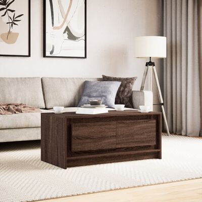 vidaXL Table basse avec lumières LED chêne marron bois d'ingénierie