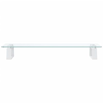 vidaXL Support de moniteur blanc 60x20x8 cm verre trempé et métal