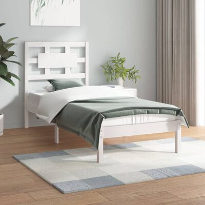 vidaXL Cadre de lit Blanc Bois de pin massif 90x200 cm