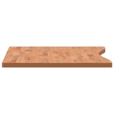 vidaXL Dessus de bureau 100x(55-60)x2,5 cm bois massif de hêtre