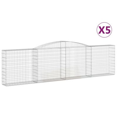 vidaXL Paniers à gabions arqués 5 pcs 400x30x100/120 cm Fer galvanisé