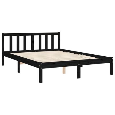 vidaXL Cadre de lit sans matelas noir 120x200 cm bois de pin massif