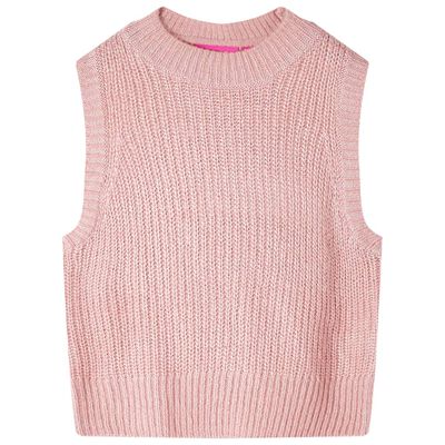 Gilet pull-over tricoté pour enfants rose clair 104