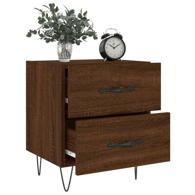 vidaXL Tables de chevet 2 pcs chêne marron 40x35x47,5 cm