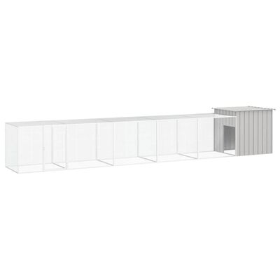 vidaXL Cage pour poules Gris 600x91x100 cm Acier galvanisé