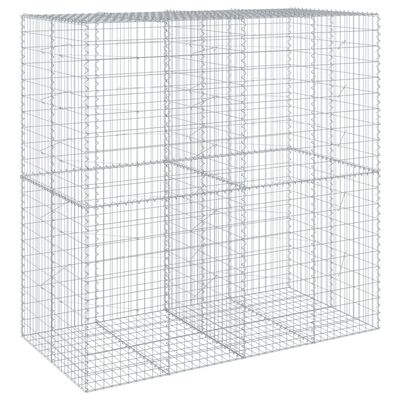 vidaXL Panier gabion avec couvercle 200x100x200 cm fer galvanisé