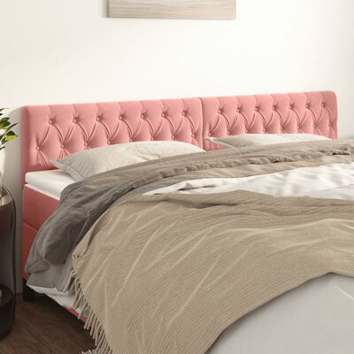 vidaXL Têtes de lit 2 pcs Rose 100x7x78/88 cm Velours