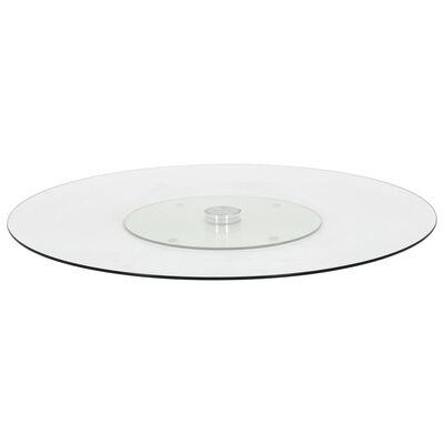 vidaXL Assiette de service rotative Transparent 60 cm Verre trempé