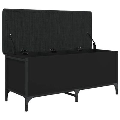 vidaXL Banc de rangement noir 102x42x45 cm bois d'ingénierie